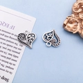 Ciondoli a cuore traforato in argento antico con motivi a volute per creazione gioielli - Cuore Traforato Retro Argento Antico
