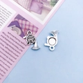 Antique silver French horn alloy pendant charm for DIY jewelry and necklace crafting - Trumpet Shape
