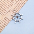 Ciondolo a timone di nave in lega d'argento per gioielli e accessori fai-da-te - Stile Timone (3272)