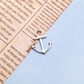 Ciondolo ancora in lega d'argento lucido per gioielli fai da te su carta sfondo vintage - Stile Ancora (3284)