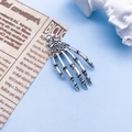 Vintage silver alloy skull hand pendant with intricate finger details for DIY jewelry - Skull Hand Style (4197) / 19×42mm
