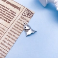 Silver ghost spider charm in vintage alloy finish for Halloween DIY jewelry making - Ghost Style (10880) / 15x17mm