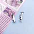 Antique silver trumpet charm pendant for DIY jewelry making in a vintage metal finish - Horn Style 2