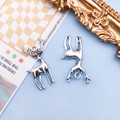 Antique silver reindeer alloy pendants for DIY jewelry making and keychain charms - Realistic Reindeer Style (11423) / Antique Silver