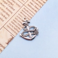 Ciondolo ancora vintage in lega d'argento con dettagli in corda per gioielli fai da te - Stile Ancora (4018)