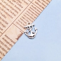 Ciondolo ancora vintage in argento con corda per gioielli fai da te e portachiavi - Ancora Piccola Argento Antico (4172)