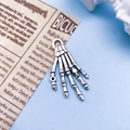 Vintage silver skull hand alloy pendant for Halloween DIY jewelry making projects - Skeleton Hand Style (3619) / 20×35mm