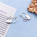 Pendenti a cuore mela vintage in argento antico per la creazione di gioielli DIY - Componente Mela Cuore Argento Antico
