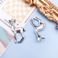 Antique silver reindeer deer charm pendant for DIY handmade jewelry necklace making - Antique Silver Fawn Charm (2821) / Antique Silver