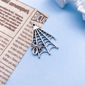 Vintage silver spider web alloy pendant for Halloween DIY jewelry making and crafting - Spider Web Style (10857) / 23x31mm