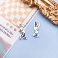 Set of two antique silver reindeer alloy pendants for DIY jewelry and crafts making - Exquisite Carved Fawn Charm (B363) / Antique Silver