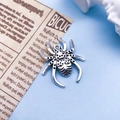 Vintage silver spider alloy pendant with intricate details for DIY jewelry making - Spider Style (5365) / 24x28mm