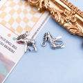 Set of two antique silver reindeer charms for DIY jewelry and Christmas crafts - Reindeer Charm with Loop (11425) / Antique Silver