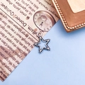 Vintage Stern Anhänger in Silber mit Hohlzentrum und Perlenrand für DIY Schmuckdesign - Perlenrand Hohler Pentagramm Stil (8767)