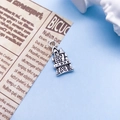 Retro silver castle alloy pendant for Halloween DIY jewelry making with oxidized finish - Castle Style (10866) / 10x21mm