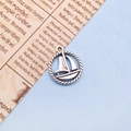Ciondolo a forma di barca a vela in argento antico con bordo corda per gioielli DIY - Stile Barca a Vela (7336)