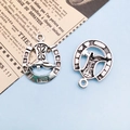 Silver alloy horseshoe and cowboy boot charm pendant for DIY handmade jewelry crafts - 1 Piece (19x24mm)