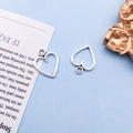 Ciondolo a forma di cuore cavo in lega d'argento lucido per creazione gioielli fai-da-te - Piccolo Cuore Linea Traforata Argento Lucido
