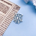 Vintage silver spider web alloy pendant for DIY jewelry making and Halloween crafts - Spider Web Style (10889) / 22x27mm