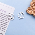 Ciondoli a cuore in lega con segno di pace per creazione di gioielli fai-da-te in argento - Charm Cuore della Pace Argento Lucido