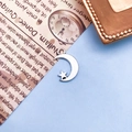 Silberner Mond und Stern Anhänger für DIY Schmuckherstellung und kreatives Basteln - Mond Verschachteltes Pentagramm Stil (8519)