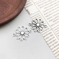 Antique silver hollow daisy flower connector charm for DIY handmade jewelry bracelets - Hollow Daisy Style (6381)