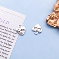Ciondoli in lega a forma di cuore argento con incisione Love per gioielli - Componente Cuore Love Argento Lucido