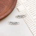 Antique silver infinity link charms with double loops for DIY jewelry making - Double Infinity Link (7613)