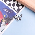Ciondolo a farfalla in argento vintage in lega per creazione di gioielli e collane - Stile Farfalla (7627)