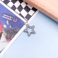 Ciondolo a stella vintage in argento con bordo perlato per gioielli DIY - Stile Stella Pentagramma (8767)