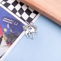 Ciondolo a forma di cavallo in lega di zinco argento antico con criniera a spirale e gancio - Stile Unicorno Argento Antico (8857)