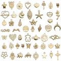 Diverse KC goudkleurige bedeltjes set met hart, maan en dieren vormen voor DIY sieraden - Gemengde Gouden Stijl (HK594)