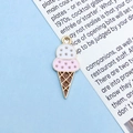 Cute dripping oil alloy ice cream charm accessory with pink and white scoops for DIY bracelets - Drip Oil Ice Cream (14964)