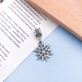 Vintage silver snowflake charm pendant with hollow design for bracelets and necklaces - Antique Silver Hollow Snowflake (11473)