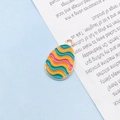 Colorful enamel Easter egg charm with golden metal base for jewelry DIY making - Wave Textured Egg