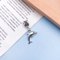 Antique silver dolphin charm bead with detailed bail for beaded bracelets and necklaces - Antique Silver Dolphin (11475)