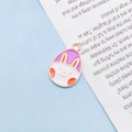 Cute cartoon rabbit egg enamel charm with gold plating and lavender purple finish - White Rabbit Egg