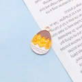 Cartoon chick enamel alloy pendant in egg shape for DIY necklaces and jewelry - Eggshell Chick Design