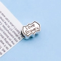 Antique silver Love Bravely heart charm bead for DIY bracelet jewelry making - Antique Silver Love Bravely Large Hole Bead (15684)