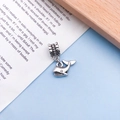 Antique silver whale charm pendant for DIY bracelets and necklaces jewelry making - Antique Silver Shark (11492)