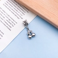 Vintage silver cherry pendant charm for DIY bracelets and necklaces with leaf detail - Antique Silver Cherry (4160)