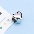 Antique silver heart-shaped large hole alloy bead for DIY jewelry and bracelets - Heart Style (3956) / 1 Piece/Pack (7x8x8mm Hole 4.5mm/1g) / Antique Silver
