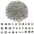 Antique silver alloy spacer beads set for DIY jewelry making with diverse vintage patterns - Mixed Designs (SN451) / 30Pcs Pack / Antique Silver