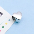 Polished silver alloy heart-shaped large hole bead for DIY jewelry making - Heart Style (6867) / 1 Piece/Pack (7x8x8mm Hole 4/1.4g) / Antique Silver