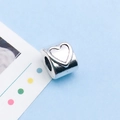 Antique silver heart-shaped large hole alloy bead for DIY jewelry making and bracelet charms - Heart Style (8885) / 1 Piece/Pack (8x9mm Hole 4.5/2g) / Antique Silver