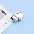 Antique silver double heart alloy bead charm for DIY bracelet and necklace jewelry - Double Heart Style (13231) / 1 Piece/Pack (8x13mm Hole 4.5/2.6g) / Antique Silver