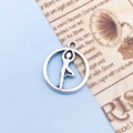 Antique silver yoga tree alloy pendant charm for DIY jewelry necklaces and bracelets - Yoga Symbol (8232)