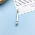 Silver-plated paintbrush pendant for DIY jewelry featuring textured bristles and top ring - Antique Silver Brush