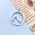 Vintage silver yoga downward dog silhouette pendant charm for DIY jewelry necklaces - Yoga Symbol (8288)