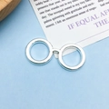 Silver round frame glasses alloy pendant for DIY handmade jewelry and bracelets - Antique Silver Glasses